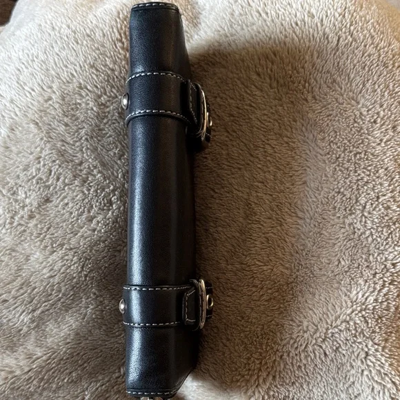 Coach Black Leather Wallet with Silver Buckles - Picture 3 of 6